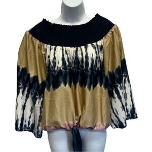 Iky & Me Chunky Lightweight Silky Feeling Tie Dye Blouse Size Medium